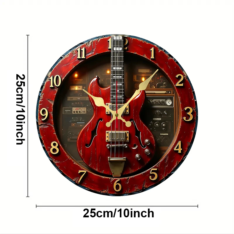 Relógio Guitarra Vintage Silencioso