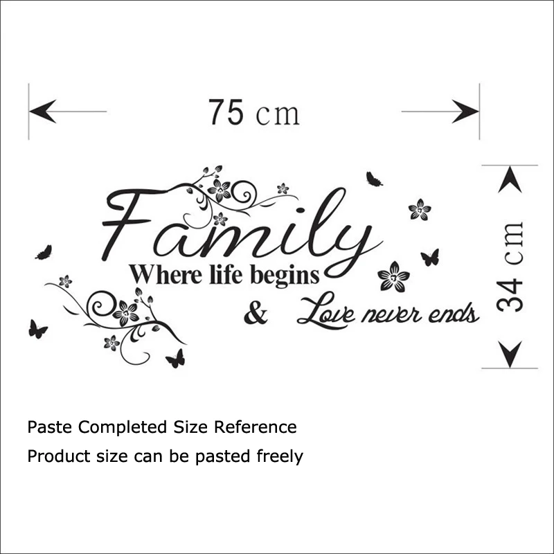 Autocolante Decorativo Family Love para Sala e Quarto