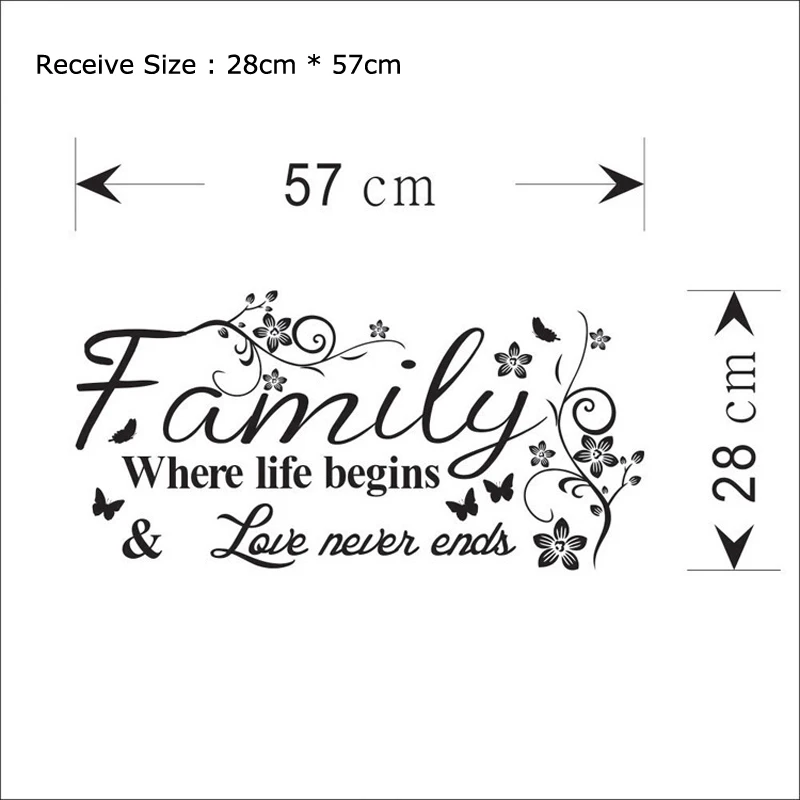 Autocolante Decorativo Family Love para Sala e Quarto