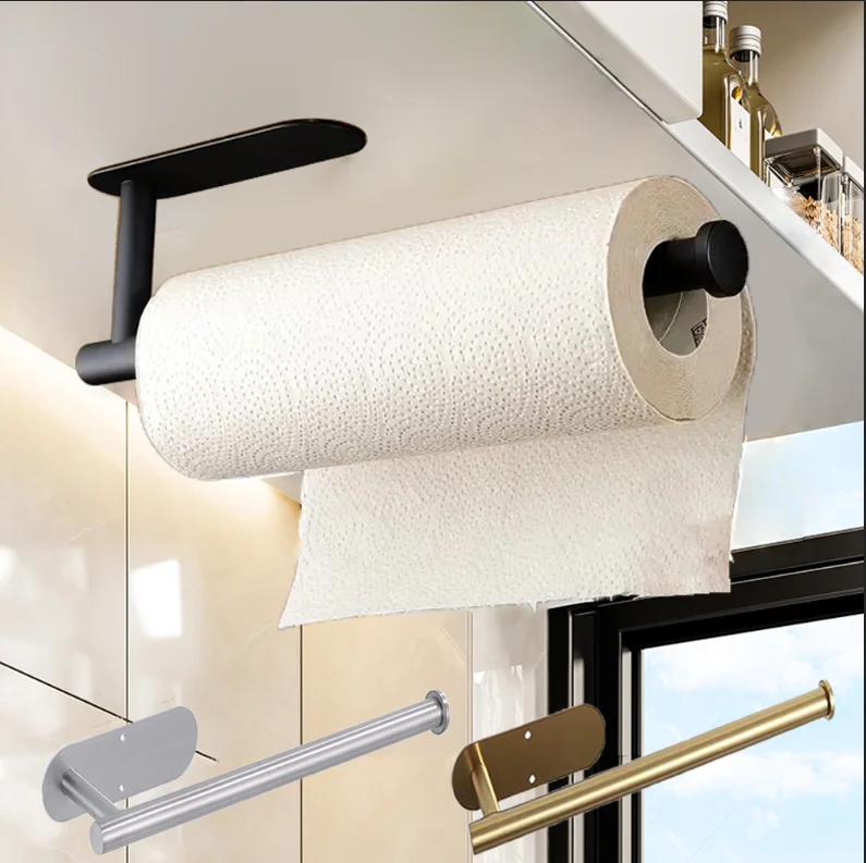 Porta Rolo Cozinha Premium sem Furos em Aço Inoxidável