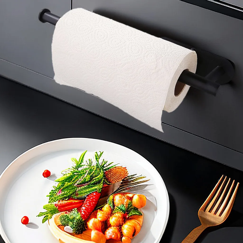 Porta Rolo Cozinha Premium sem Furos em Aço Inoxidável