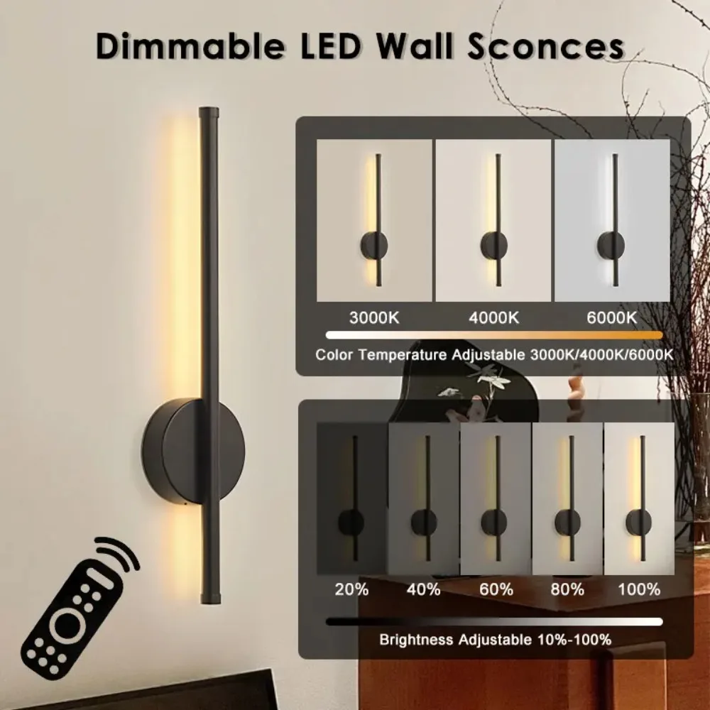Luminária LED Magnética Recarregável 50cm com Controlo Remoto e Intensidade Regulável