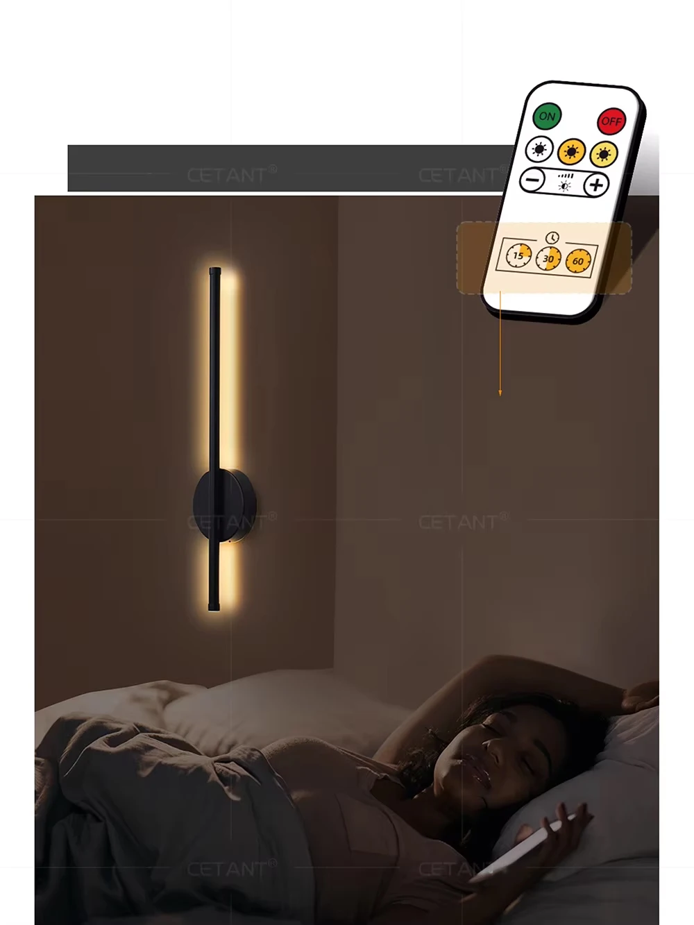 Luminária LED Magnética Recarregável 50cm com Controlo Remoto e Intensidade Regulável