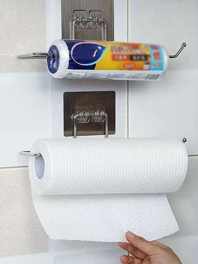Suporte de Parede Premium para Rolo de Cozinha e Panos sem Furos