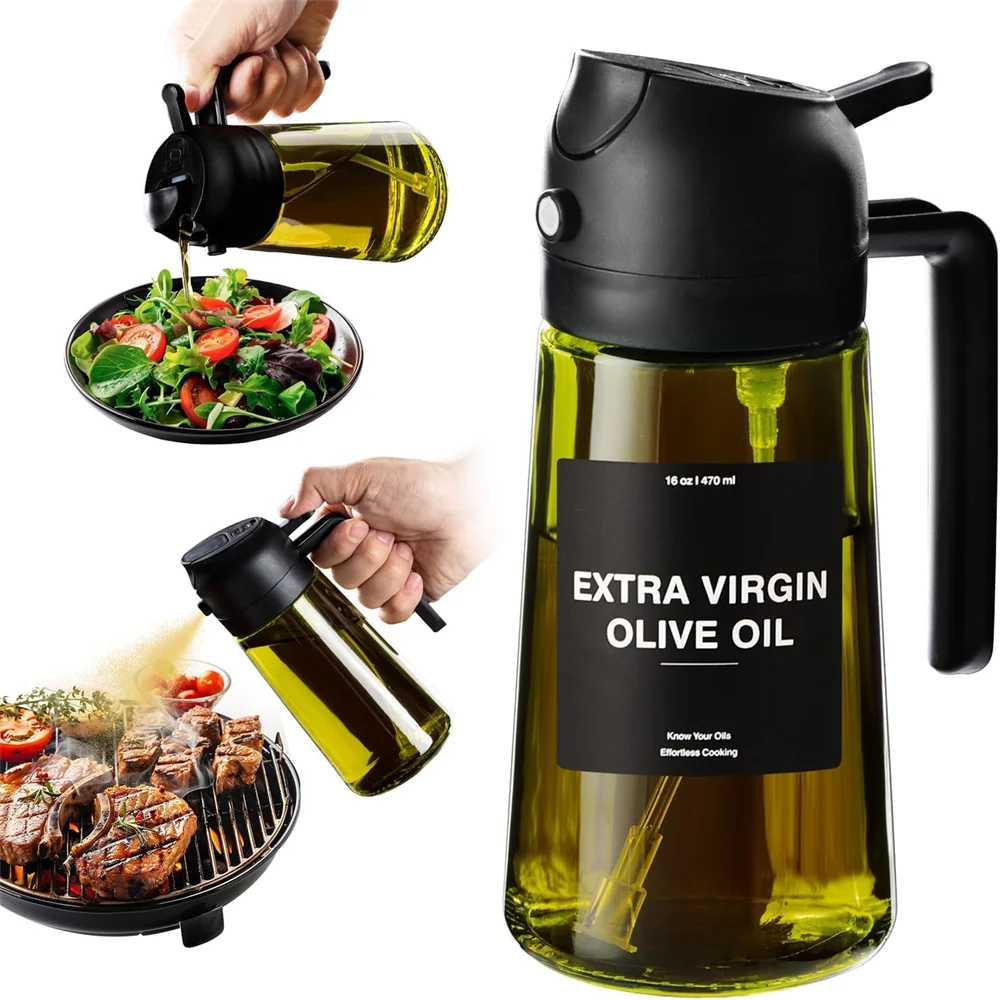 Pulverizador de Azeite 2 em 1 Premium para Cozinha Saudável
