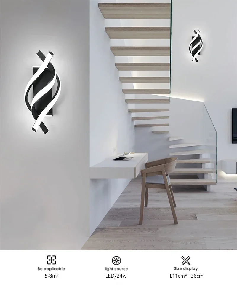 Candeeiro de Parede LED Premium com 3 Modos de Iluminação