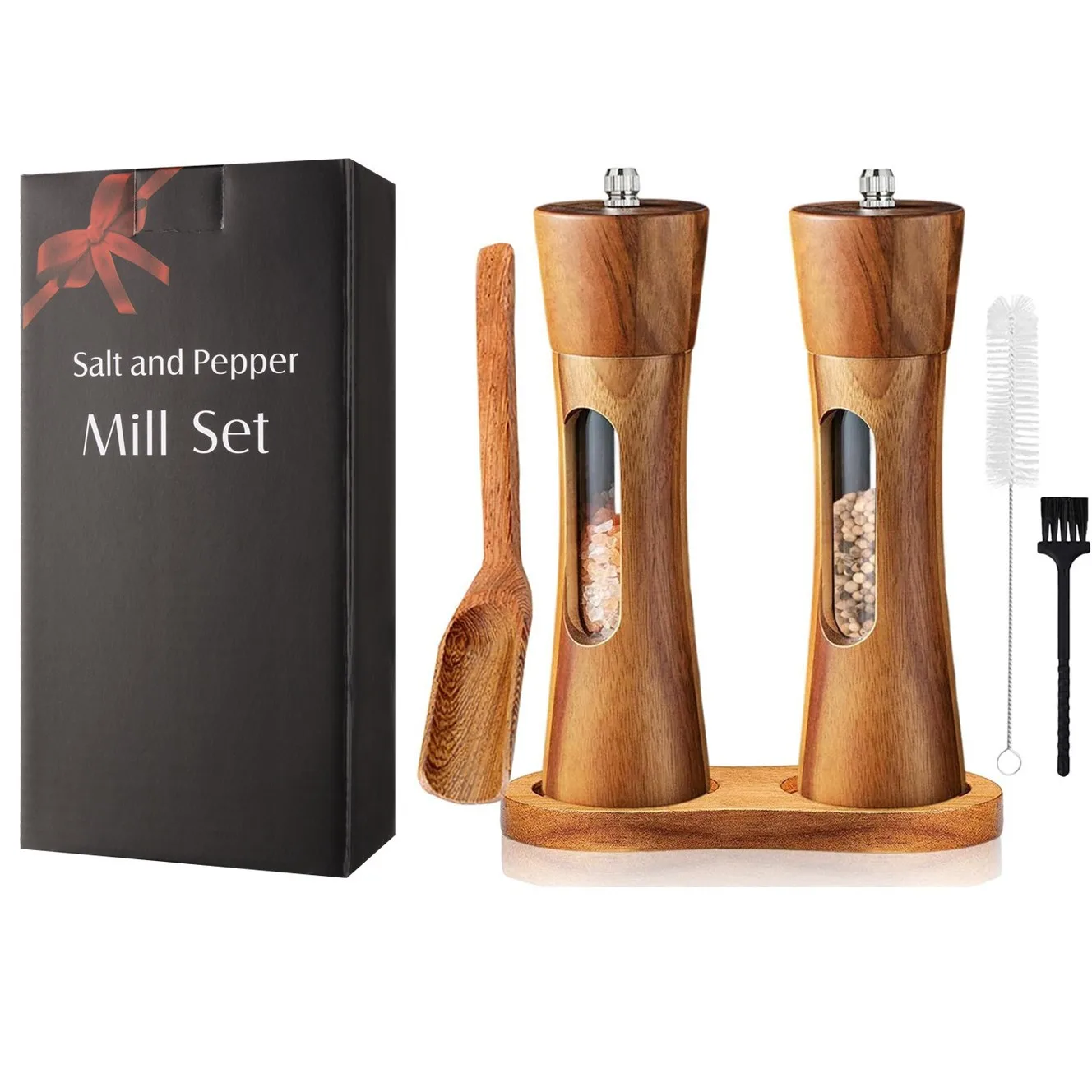 Conjunto Premium de Moinhos para Sal e Pimenta em Madeira Natural com Ajuste de Granulometria - Image 9