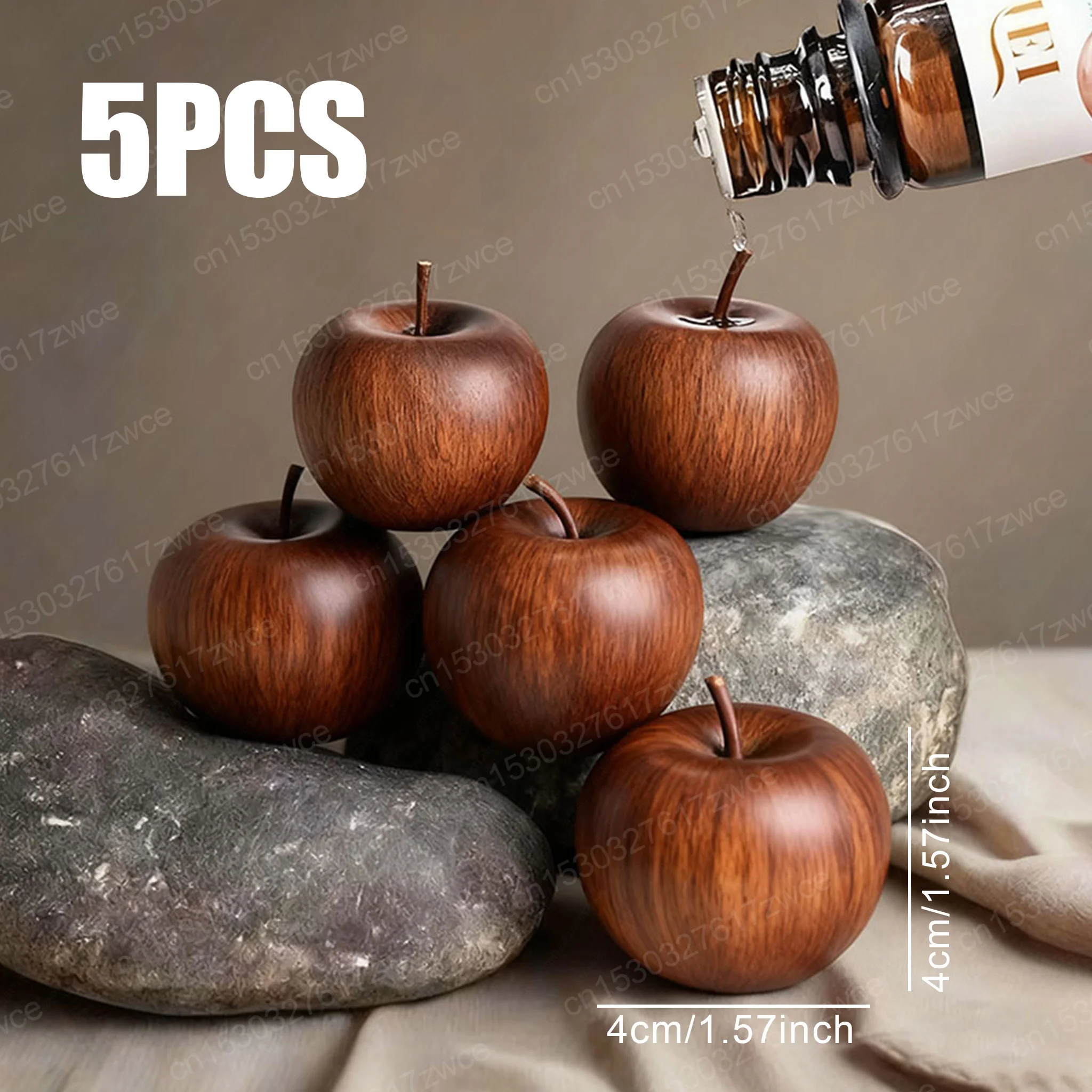 Difusor Aromático Decorativo em Madeira Natural Forma de Maçã