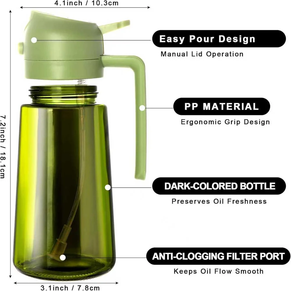 Pulverizador de Azeite 2 em 1 Premium para Cozinha Saudável