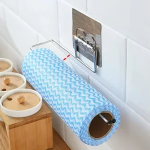 Suporte para rolo de cozinha sem furos em aço inoxidável para organização da cozinha