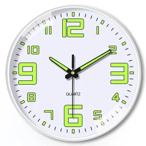 Relógio de Parede Luminoso Silencioso 40cm com números fluorescentes para sala e quarto