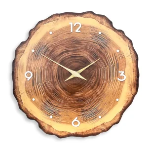 Relógio Decorativo Madeira Natural Estilo Nórdico Premium