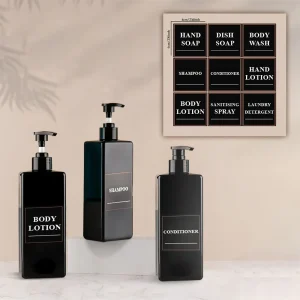 Dispensador Premium Preto 500ml para Shampoo e Sabão Líquido