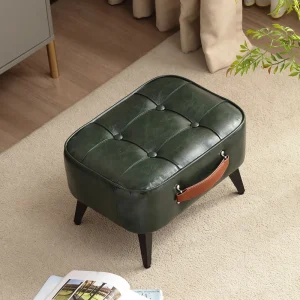 Puff Ottoman Premium Vintage em Pele Sintética