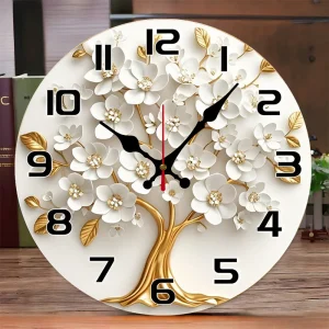 Relógio Decorativo Árvore da Vida Dourado Silencioso