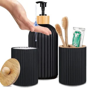 Conjunto de acessórios para casa de banho design nórdico premium preto