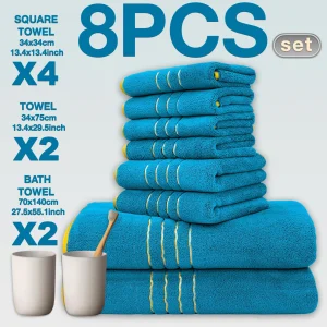 Conjunto Premium de 8 Toalhas Luxury Hotel ultra macias e absorventes para casa de banho moderna