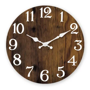 Relógio Madeira Natural Silencioso Design Nórdico Premium